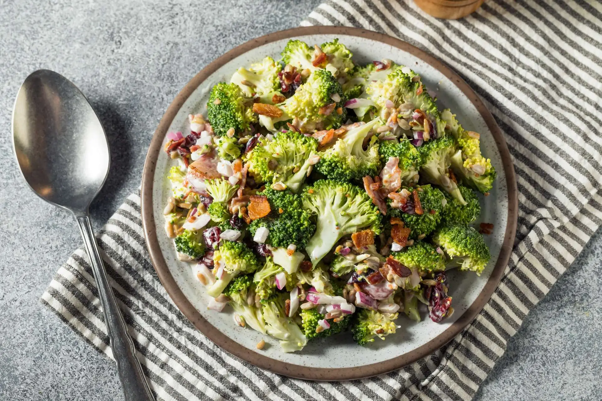 Healthy Homemade Broccoli Salad with Bacon